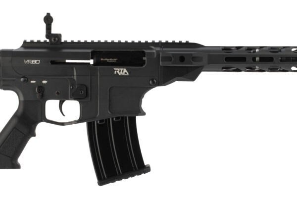 Rock Island VR80SMOKE VR80  12 Gauge 5+1 3" 20" Barrel, Exclusive Smoke Cerakote Finish, Aluminum Receiver, Model 4 Barrel Shroud, Synthetic Stock, Flip Up Front & Rear Sights