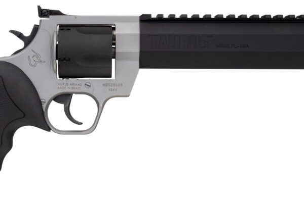 Taurus 2454085RH Raging Hunter  454 Casull 5rd 8.37" Matte Black Oxide Cylinder & Barrel Matte Stainless Steel Frame Black Rubber with Integrated Red Cushion Insert Grip