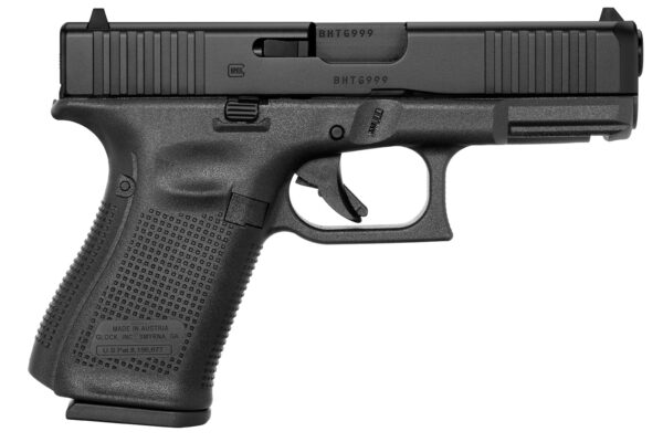 Glock PA195S203 G19 Gen5 Compact 9mm Luger 15+1 4.02" Black GMB Barrel, Black nDLC Serrated Slide, Black Polymer Frame w/Picatinny Rail, Black Textured w/Interchangeable Backstrap Grip. Ambidextrous
