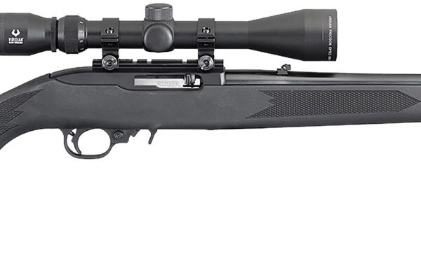 Ruger 31143 10/22 Carbine 22 LR 10+1 18.50" Satin Black Hammer Forged Barrel, Matte Black Satin Receiver, Black Fixed Stock, Right Hand, Features Viridian EON 3-9x40mm Scope