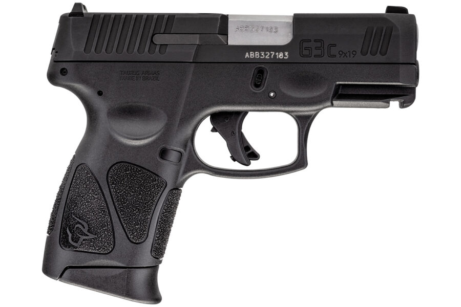 Taurus 1G3C931 G3C  Compact Frame 9mm Luger 12+1 3.26" Matte Stainless Steel Barrel, Matte Black Tenifer Serrated Steel Slide, Black Polymer Frame w/Picatinny Rail, Black Polymer Grip, Right Hand
