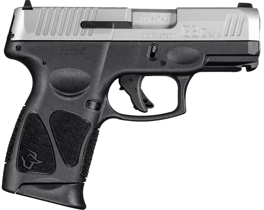 Taurus 1G3C9392X10 G3C  Compact Frame 9mm Luger 10+1 3.26" Matte Stainless Steel Barrel, Matte Serrated Stainless Steel Slide, Black Polymer Frame w/Picatinny Rail, Black Polymer Grip, Right Hand