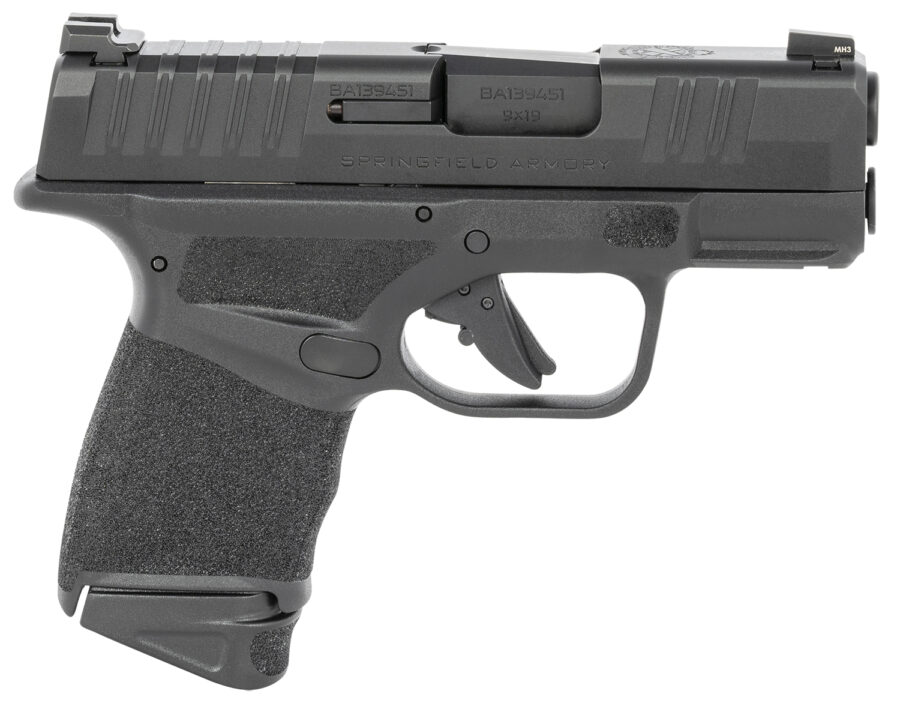 Springfield Armory HC9319BLC Hellcat Micro-Compact 9mm Luger 10+1 3" Melonite Barrel,  Black Polymer Frame w/Picatinny Acc. Rail & Adaptive Grip Texture,  Top Serrated Black Melonite Steel Slide