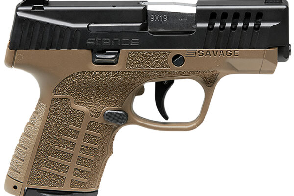 Savage Arms 67041 Stance  9mm Luger 10+1/7+1 3.2" Barrel, Flat Dark Earth Polymer Frame, Serrated/Ported Black Nitride Slide, Interchangeable Backstrap, Night Sights, No Manual Safety