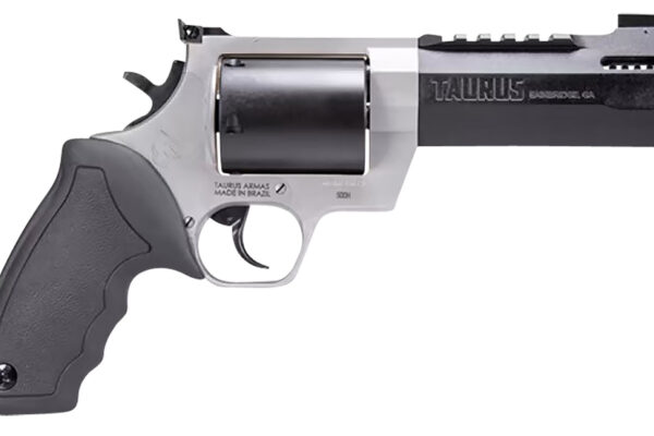 Taurus 2500055RH Raging Hunter  Large Frame 500 S&W Mag 5rd 5.12" Matte Black Ported/Target Crown Barrel, Matte Black Oxide Cylinder, Matte Stainless Stainless Steel Frame, Black Rubber Grip