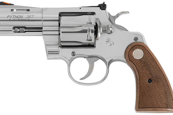 Colt Mfg PYTHONSP2WCTS Python  357 Mag/38 Special 6 Shot 2.50" Stainless Recessed Target/Vent Rib Barrel, Stainless Cylinder & Frame, Walnut w/Colt Medallion Grip
