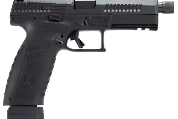 CZ-USA 91556 P-10 F  9mm Luger 21+1 5.10" Black Steel Threaded Barrel, Black Nitride Optic Ready/Serrated Steel Slide, Black Polymer Frame w/Picatinny Rail, Ambidextrous