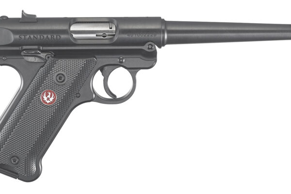 Ruger 40105 Mark IV  22 LR 10+1 6" Satin Stainless Tapered Barrel, Blued Steel Slide & Aluminum Frame Checkered Synthetic Grip